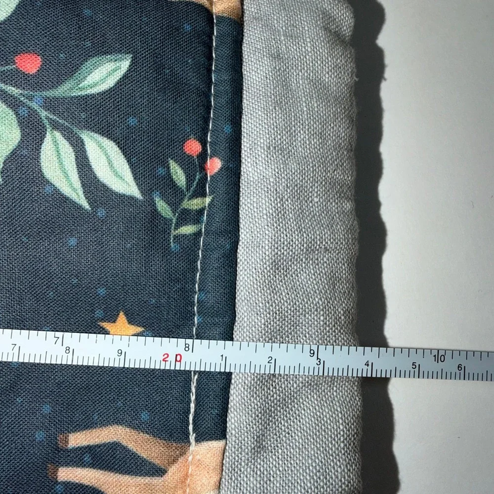 Longview Creations Project Bag Small Navy Deer Forest Animals Knit Crochet